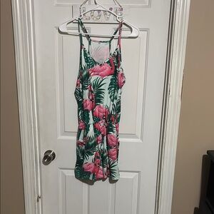 Tropical Flamingo Print Dress